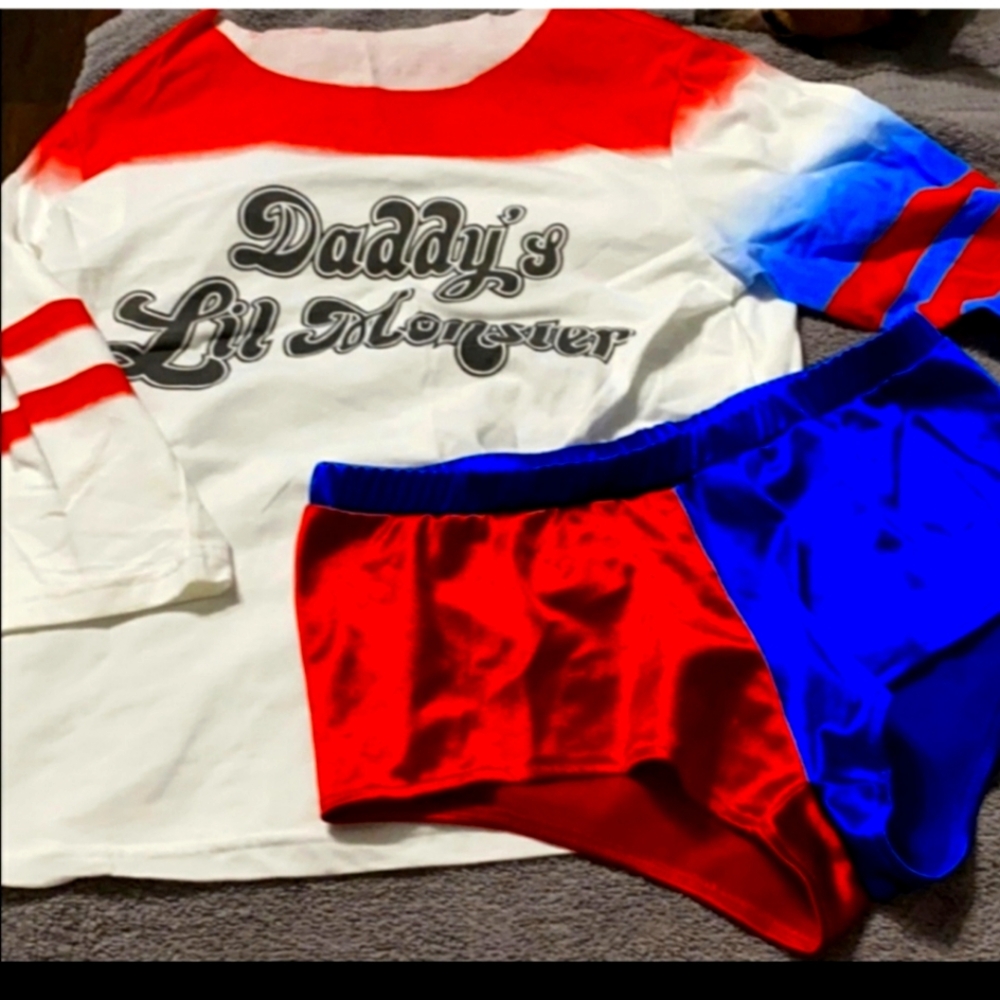 👕Harley Quinn Set for Costume or Cosplay🩲 Great For Halloweem